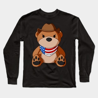American Cowboy Teddy Bear Long Sleeve T-Shirt